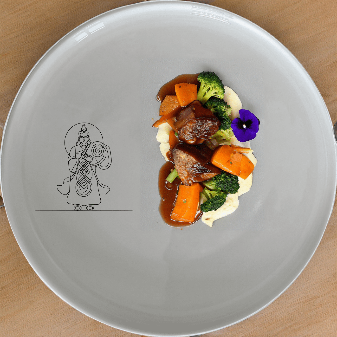 The Tibetan Cultural Imagery Side Plate Set of 4 features intricate designs that celebrate rich traditions and heritage.