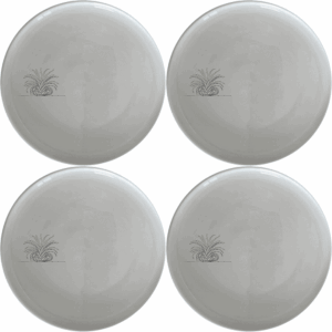 The Air Plants Dinner Plate Set of 4 features a sleek, modern design perfect for any dining table. Crafted from durable ceramic, these plates are microwave and dishwasher safe, making them ideal for everyday use.