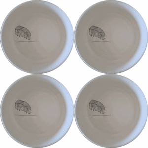 The Tropical Palm Fronds Sunset Bowl Set of 4 adds a touch of nature to your dining experience with its elegant design.