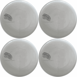 The Tropical Palm Fronds Dinner Plate Set of 4 adds a touch of nature to your dining table with elegant palm frond designs.