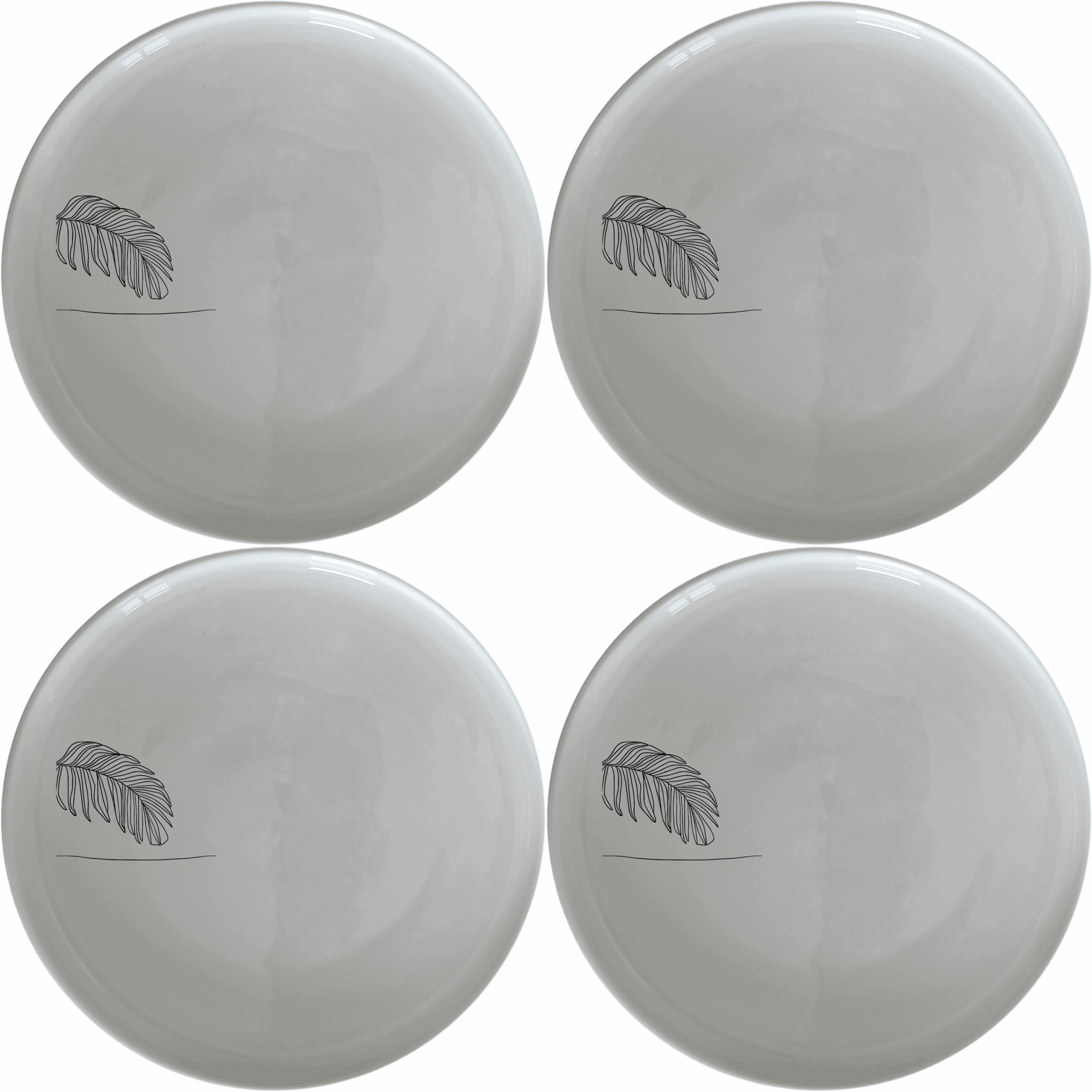 The Tropical Palm Fronds Dinner Plate Set of 4 adds a touch of nature to your dining table with elegant palm frond designs.