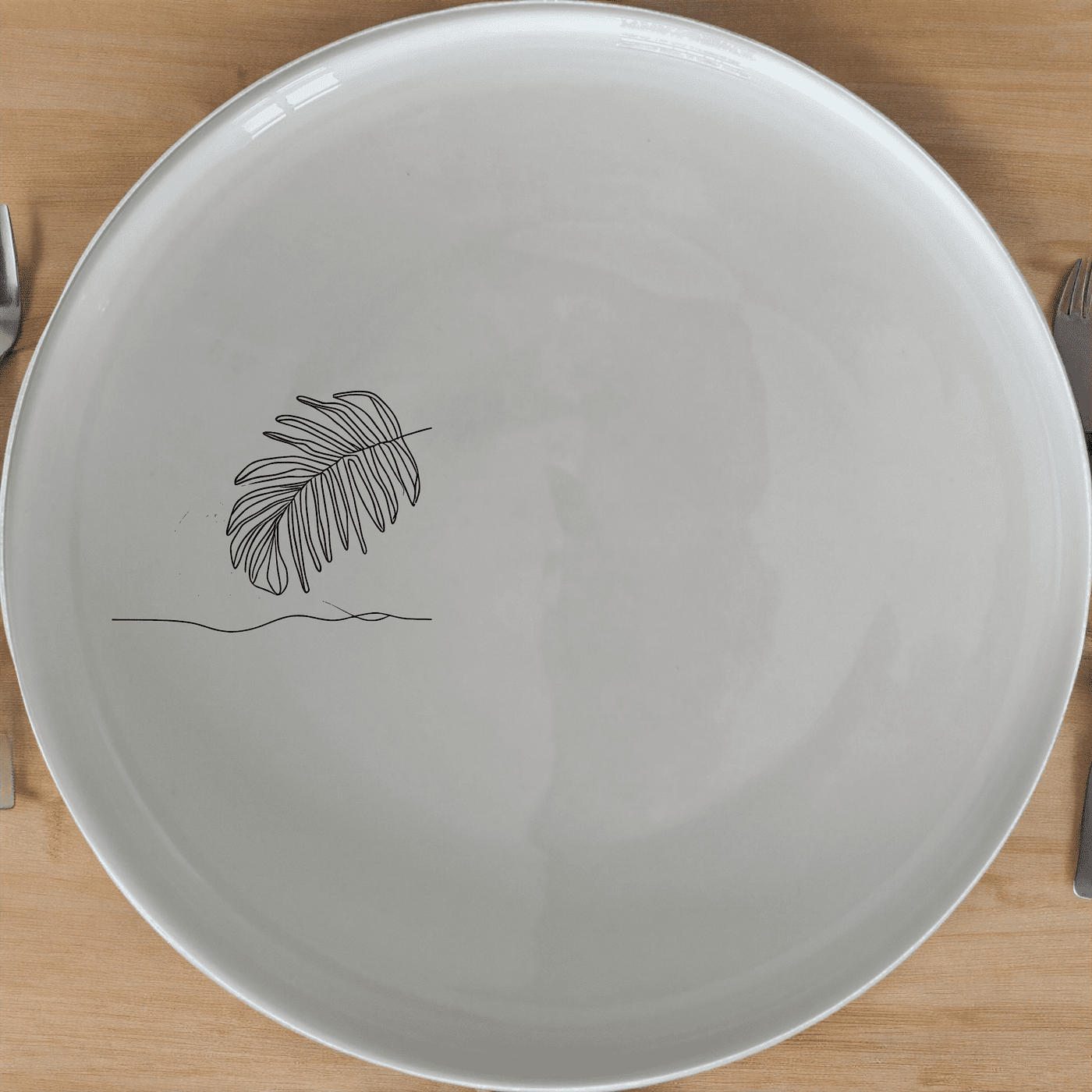 Discover the Tropical Palm Fronds Sunset Side Plate Set of 4, a perfect blend of modern design and natural elegance for your dining table.