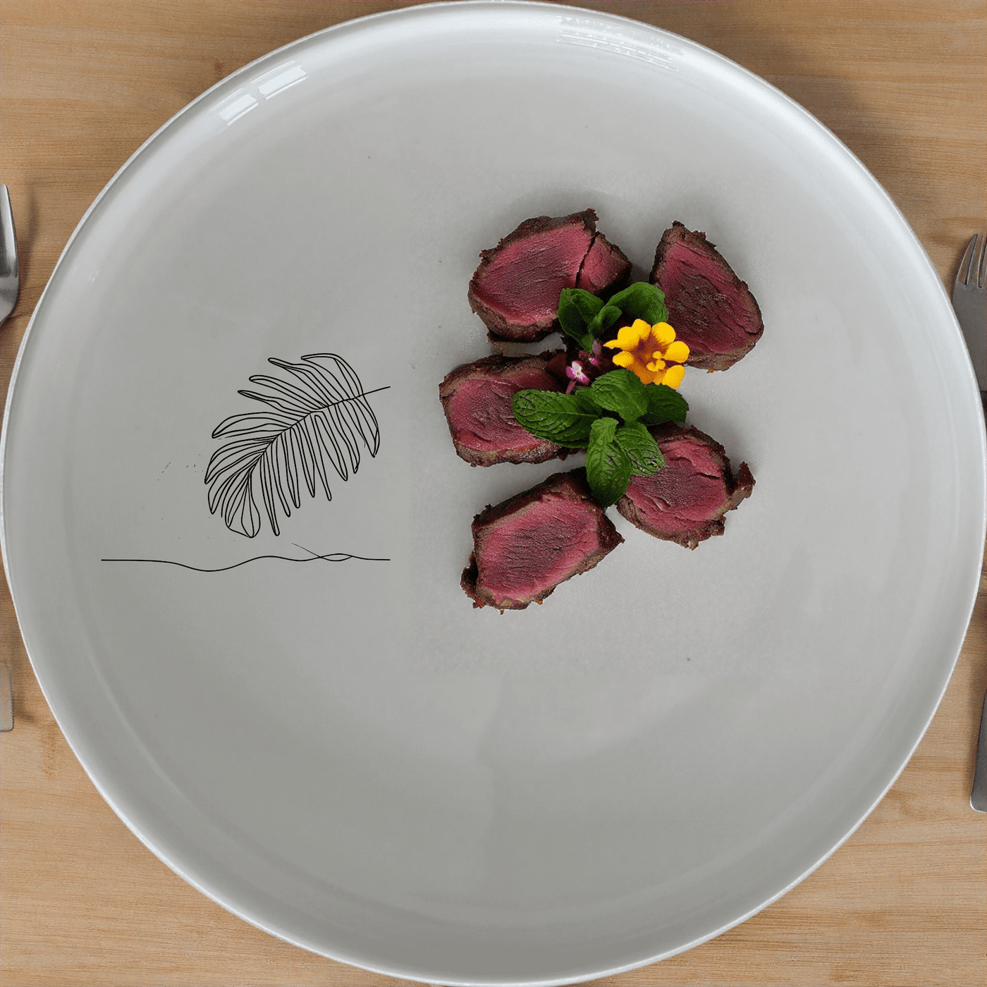 Discover the Tropical Palm Fronds Sunset Side Plate Set of 4, a perfect blend of modern design and natural elegance for your dining table.