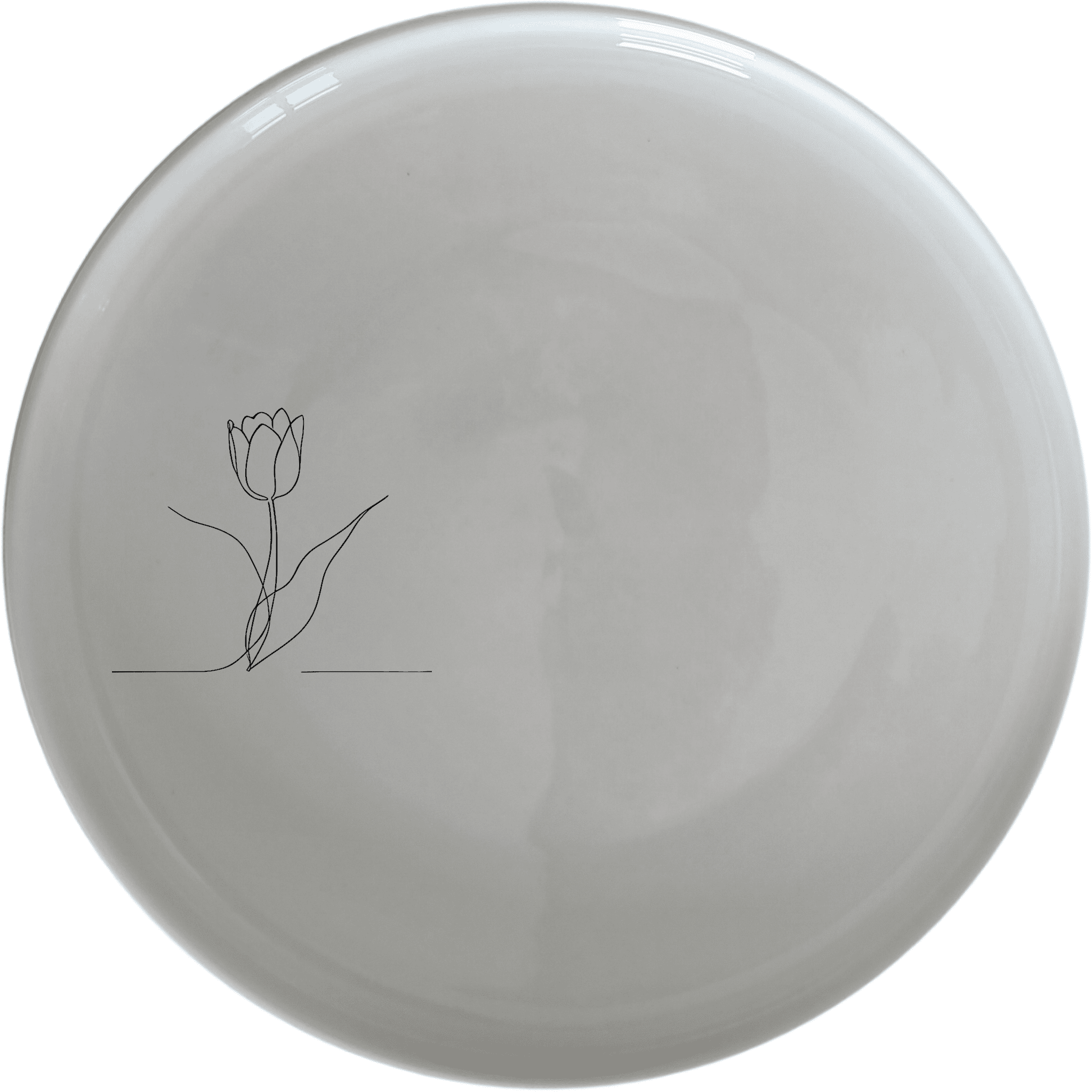 The Tulips Side Plate Set of 4 features a minimalist design with a single tulip illustration, perfect for adding a touch of nature to your dining table.