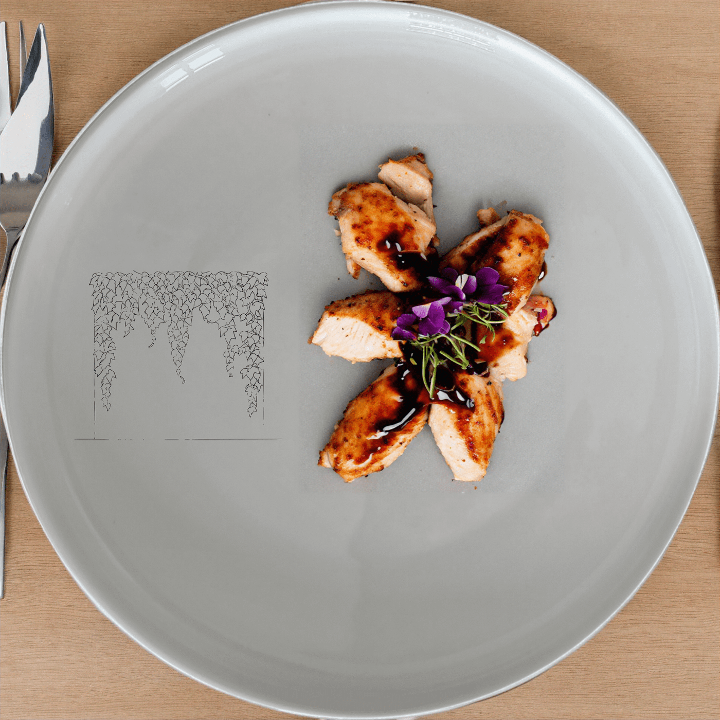 The Verdant Green Ivy Climbing Wall Dinner Plate Set of 4 features a delicate ivy design, perfect for elevating any dining experience.