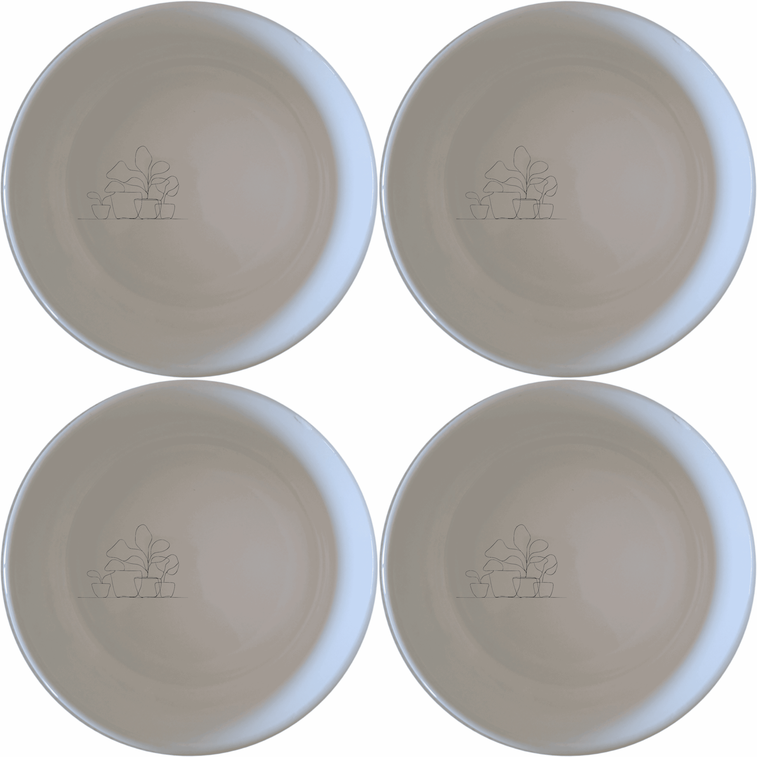 The Warm Terracotta Pots Leafy Plants Bowl Set of 4 adds a touch of nature to your dining experience with its elegant design and versatile use.