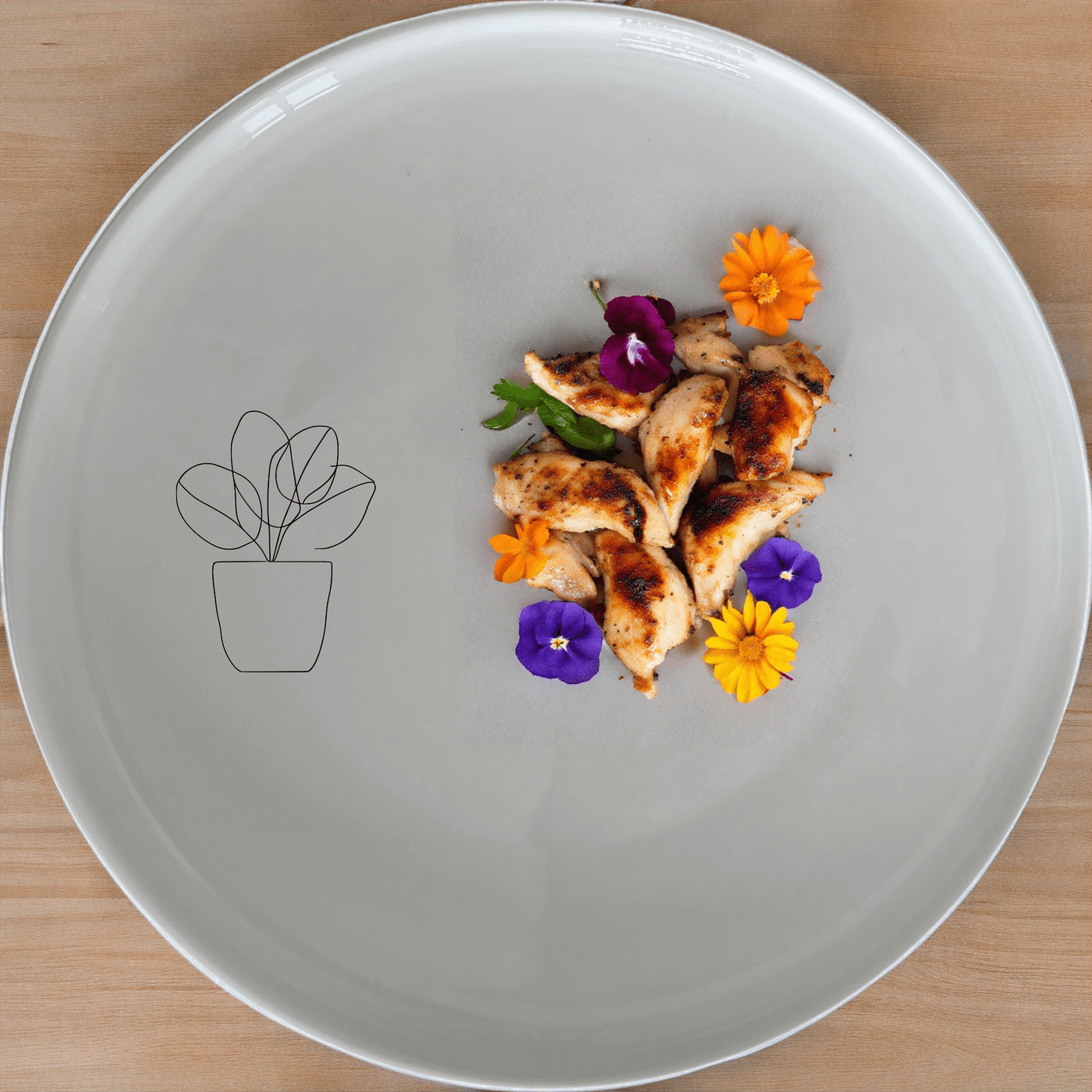 The Warm Terracotta Pots Leafy Plants Dinner Plate Set of 4 brings a touch of nature to your dining table with its minimalist design and earthy tones.