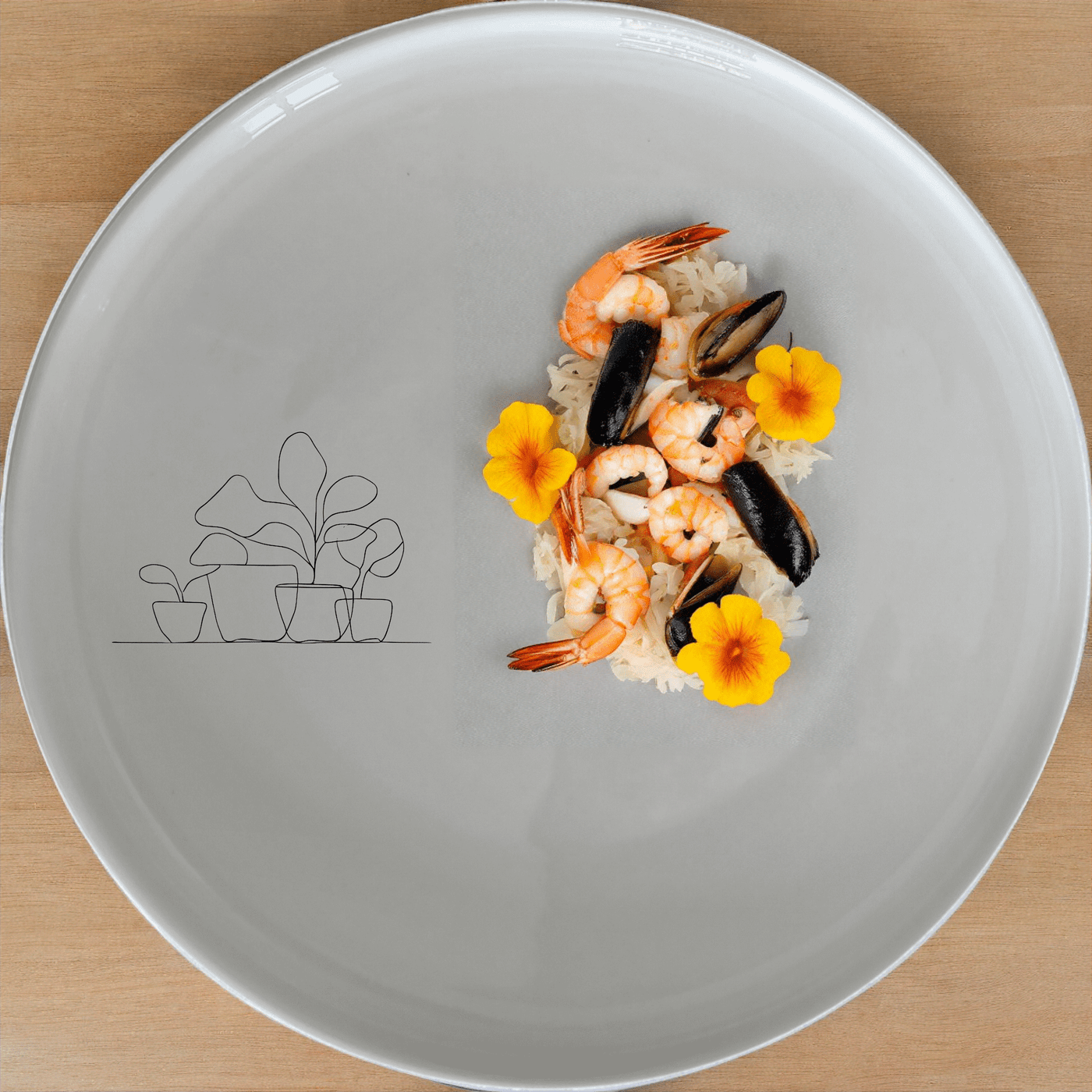 The Warm Terracotta Pots Leafy Plants Dinner Plate Set of 4 adds a touch of nature to your dining table with its elegant design.