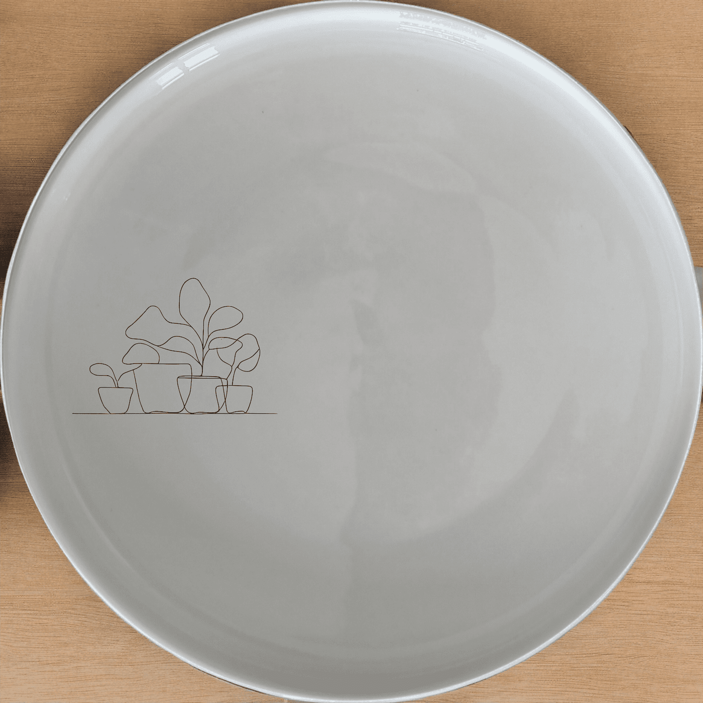 The Warm Terracotta Pots Leafy Plants Side Plate Set of 4 adds a touch of nature to your dining table with its minimalist design.