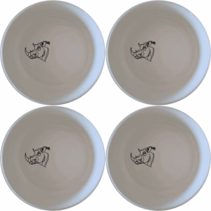 The Warthog Bowl Set of 4 features a striking silhouette design, perfect for modern and rustic kitchen settings.