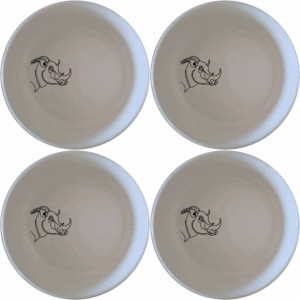 The Warthog Profile Side View Bowl Set of 4 features a unique and stylish design perfect for any dining table. Crafted from high-quality ceramic, these bowls are both durable and elegant, making them ideal for everyday use or special occasions.