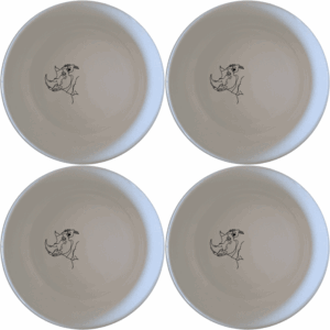 The Warthog Bowl Set of 4 features a unique design that adds a touch of whimsy to your dining experience.