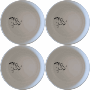 The Warthog Portrait Side Bowl Set of 4 features a charming design perfect for everyday use or special occasions.