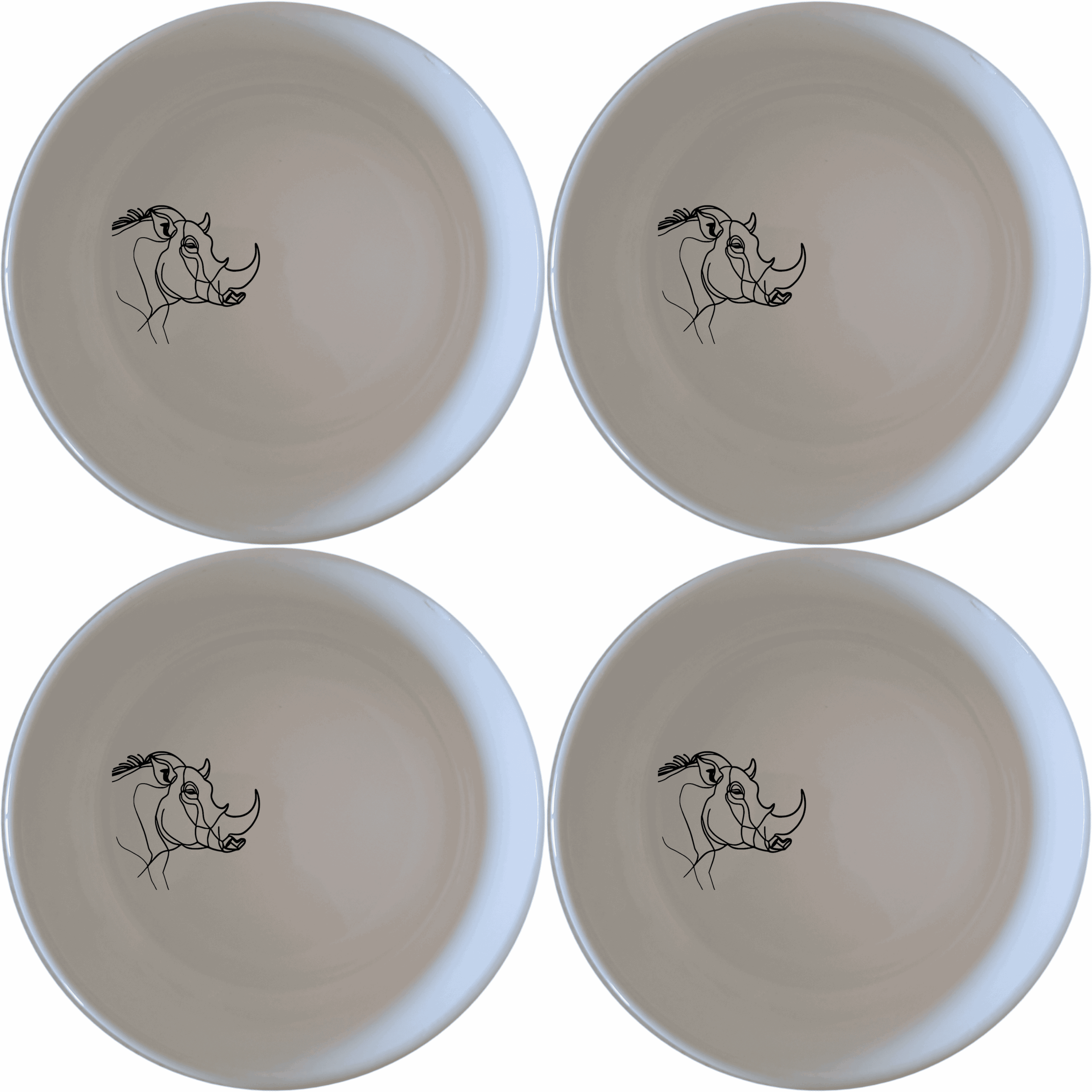 The Warthog Portrait Side Bowl Set of 4 features a charming design perfect for everyday use or special occasions.