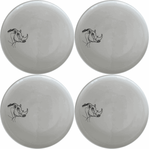 The Warthog Portrait Dinner Plate Set of 4 features a striking silhouette design, perfect for modern dining and everyday use.