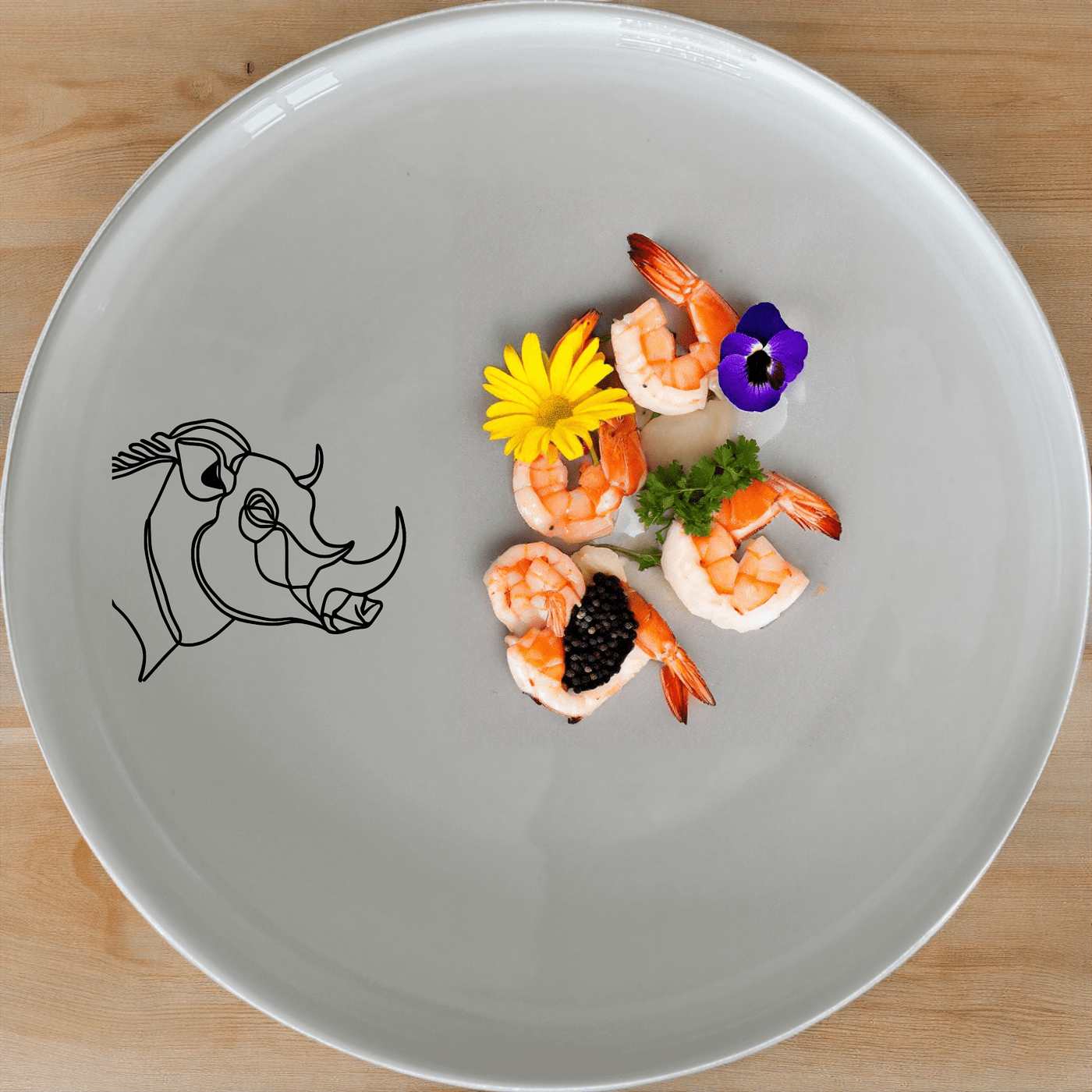 The Warthog Portrait Side Plate Set of 4 features a striking silhouette design, perfect for modern dining and adding a touch of nature to your table setting.