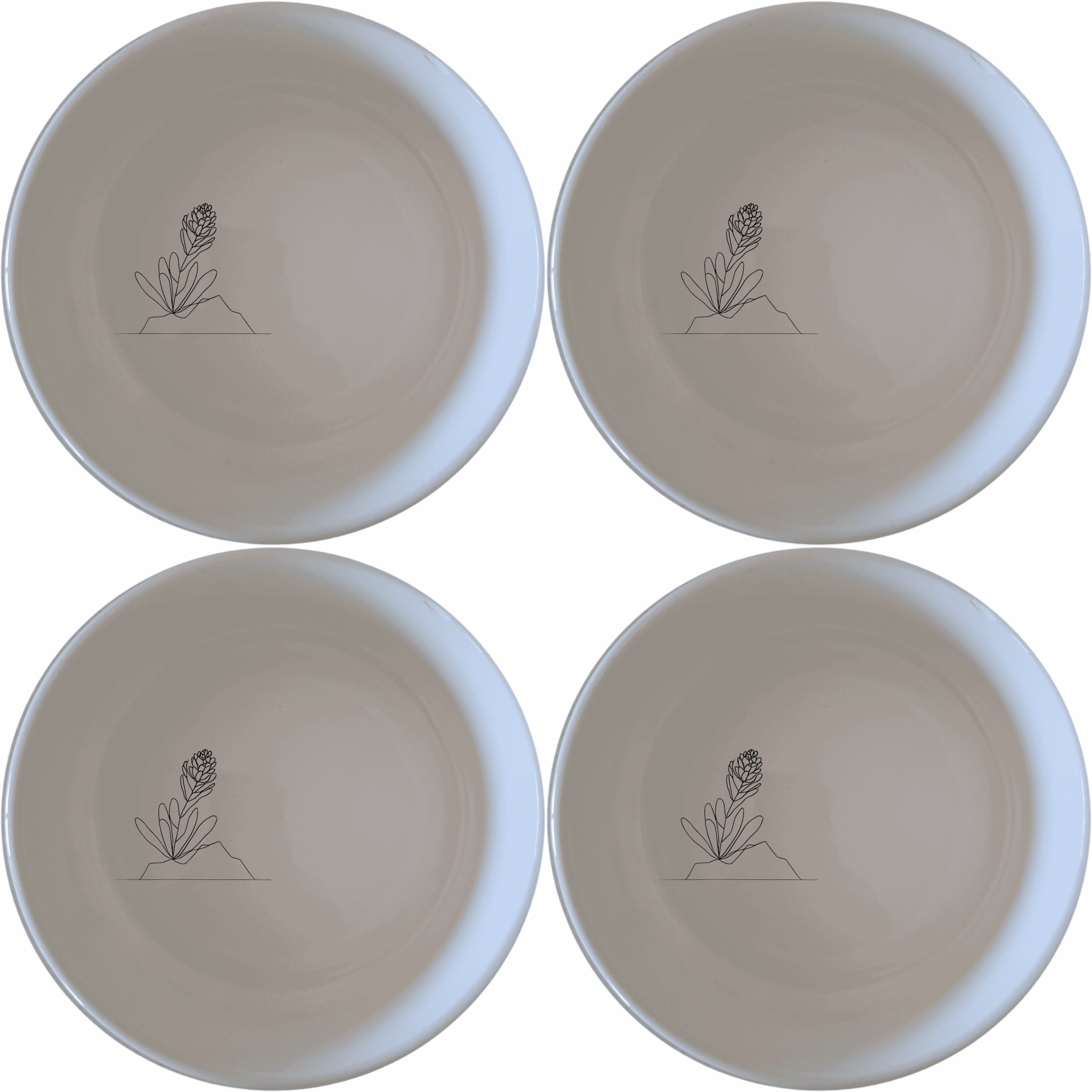 The Western Cape Fynbos Bowl Set of 4 features delicate botanical designs, perfect for adding a touch of nature to your dining experience.