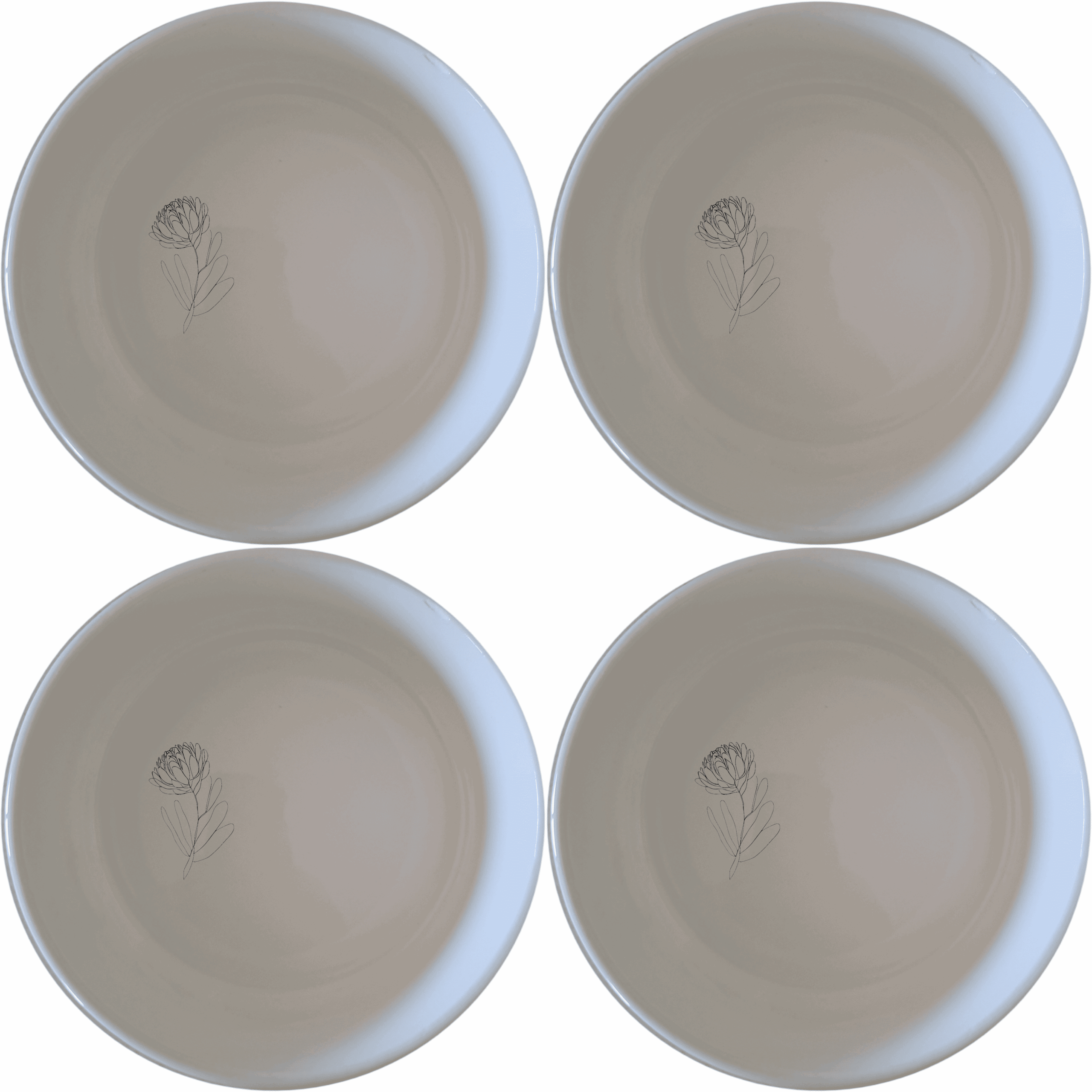 The Western Cape Fynbos Bowl Set of 4 features delicate botanical designs, perfect for everyday use or special occasions.