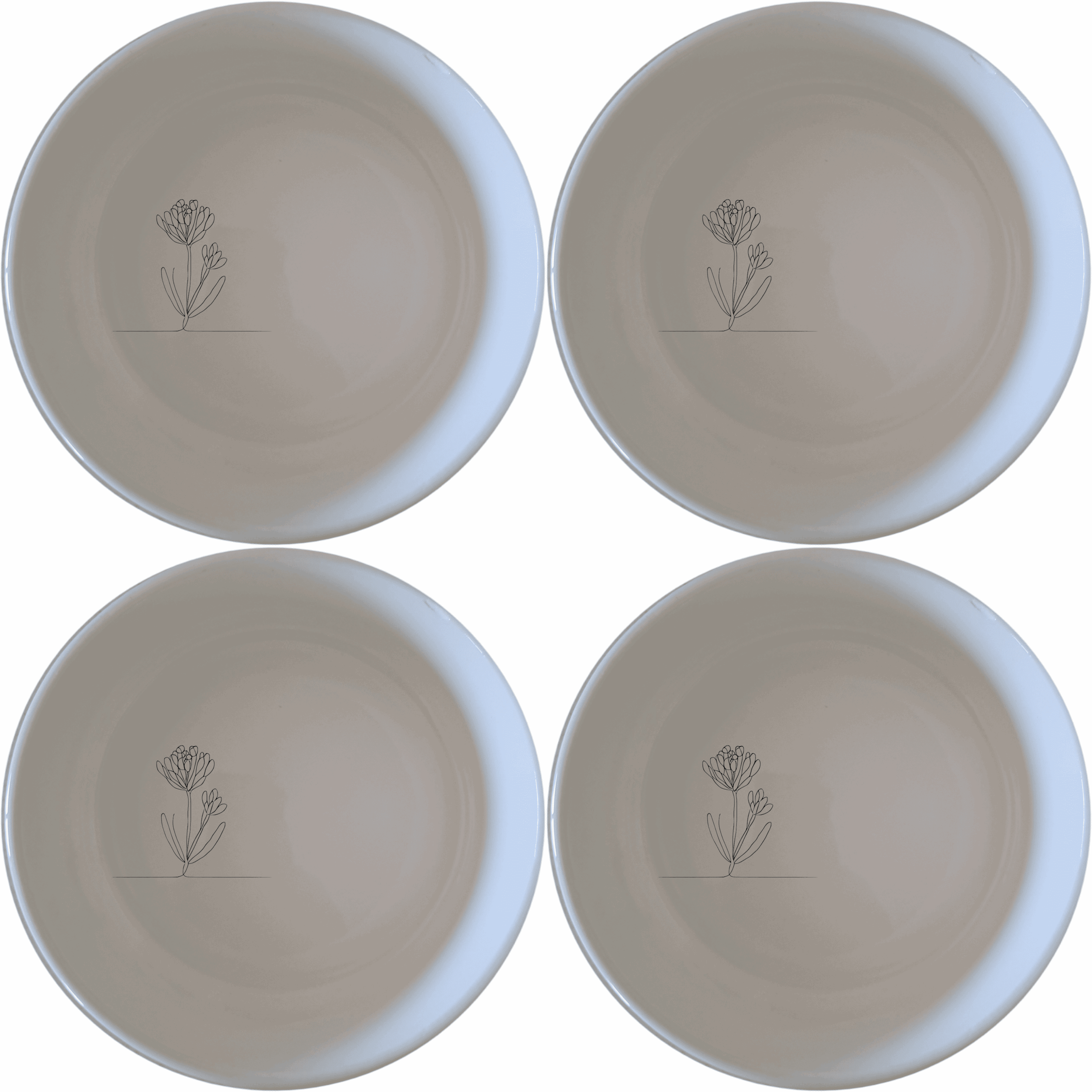 The Western Cape Fynbos Bowl Set of 4 features delicate botanical designs, perfect for adding a touch of nature to your dining experience.