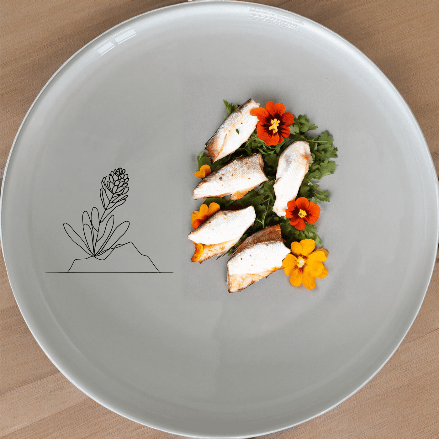 The Western Cape Fynbos Dinner Plate Set of 4 features minimalist botanical designs, perfect for modern dining and everyday use.
