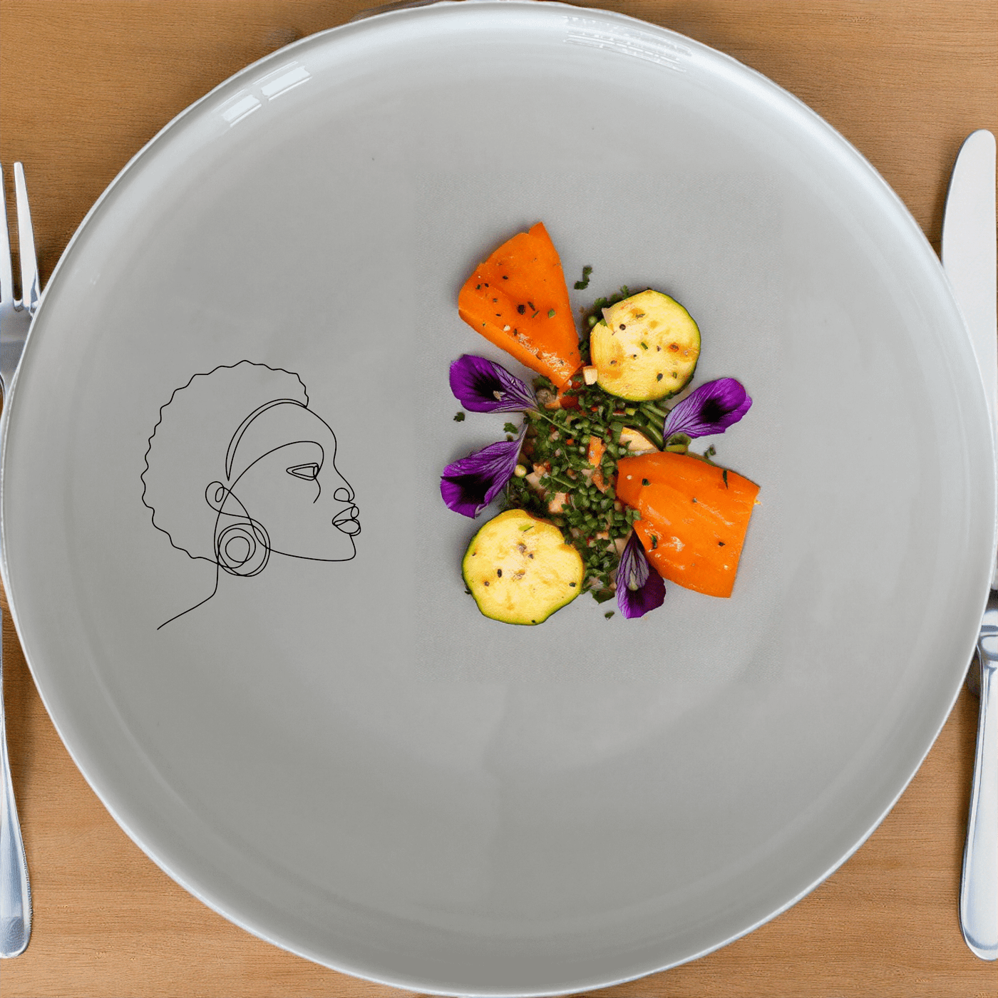 Young African Woman Side Plate Set of 4 - Range 1 offers a stylish and modern design perfect for any dining table.