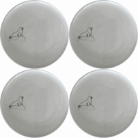 Harbor Seal Rock Dinner Plate Set of 4 - Range 2 is a stylish and elegant dinner plate set featuring a charming harbor seal design, perfect for adding a touch of nature to your dining experience.