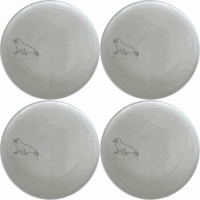 Harbor Seal Rock Dinner Plate Set of 4 - Range 4 is a stylish and modern dinner plate set featuring an abstract harbor seal design.
