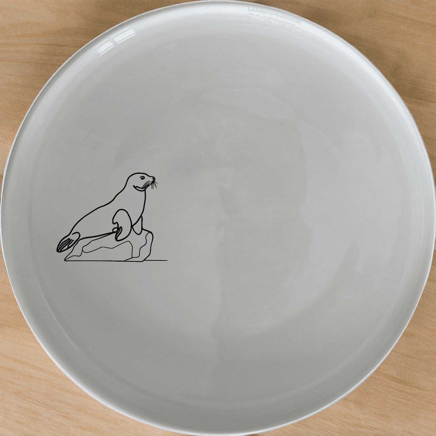 Abstract Harbor Seal Side Plate Set of 4 - Range 1 is a stylish and modern addition to any dining set, featuring a unique harbor seal design.