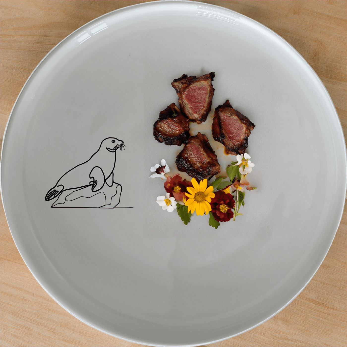 Abstract Harbor Seal Side Plate Set of 4 - Range 1 is a stylish and modern addition to any dining set, featuring a unique harbor seal design.