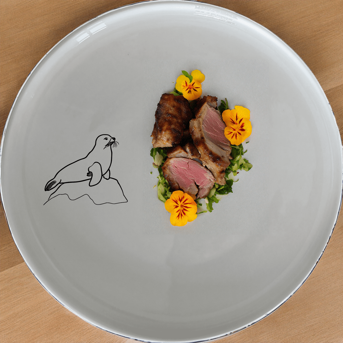 Abstract Harbor Seal Side Plate Set of 4 - Range 2 is a stylish and modern addition to any dining set, featuring a unique harbor seal design.