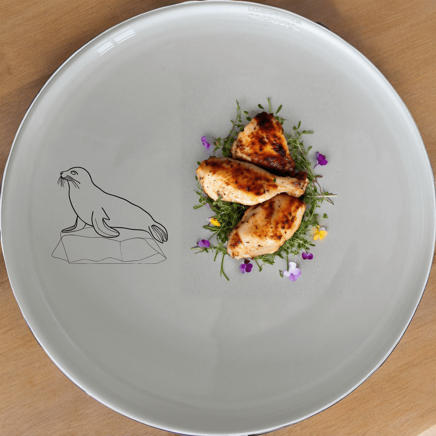 The Abstract Harbor Seal Side Plate Set of 4 - Range 4 features a minimalist design perfect for modern dining spaces.