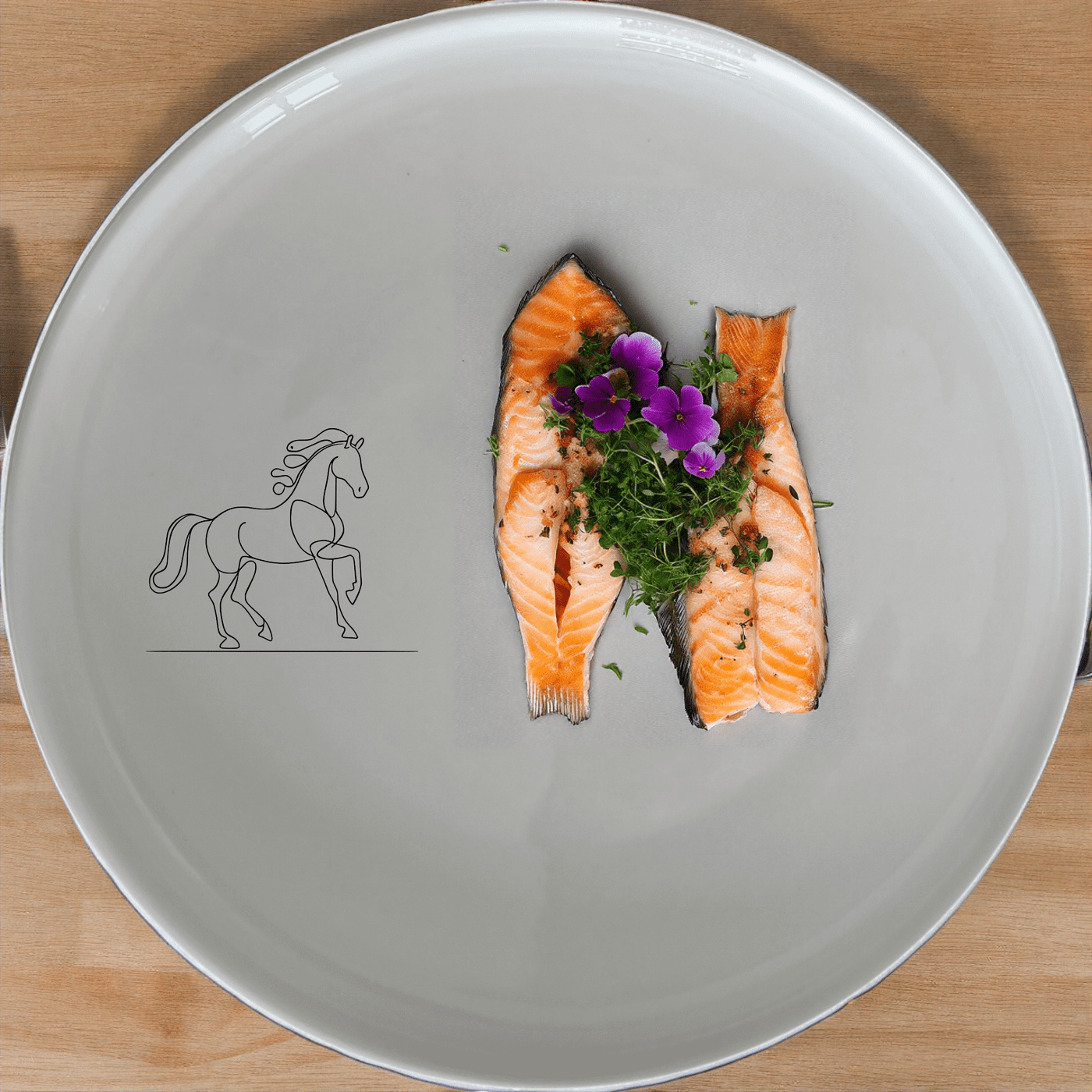 Year of Fire Horse Dinner Plate Set of 4 - Range 4 is a stunning set of four dinner plates featuring an elegant horse design, perfect for any dining occasion.