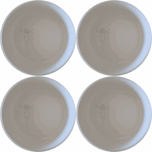 Discover the Christian Imagery Bowl Set of 4, a beautifully designed set of four white ceramic bowls featuring subtle religious artwork.