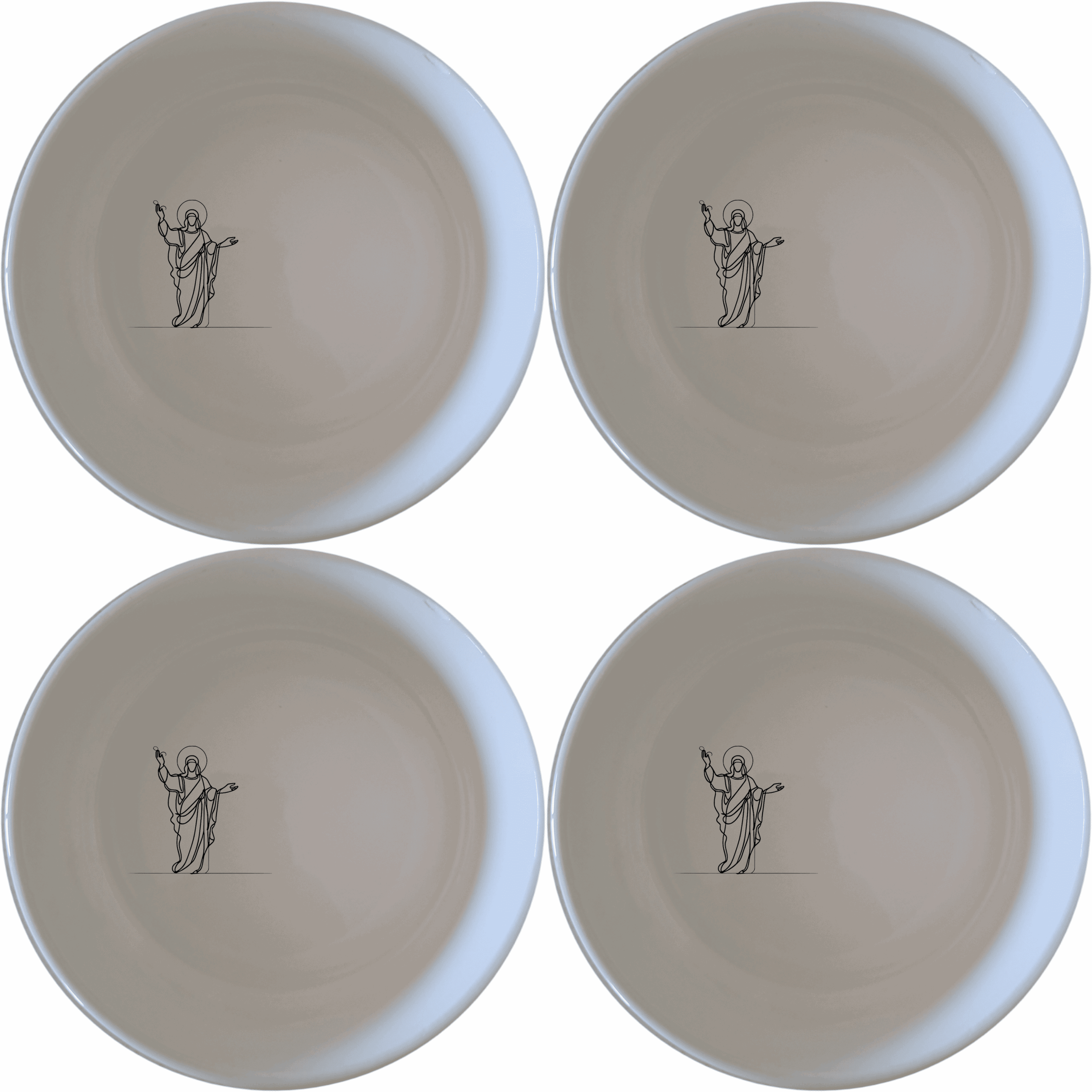 Discover the Christian Imagery Bowl Set of 4, a beautiful and meaningful addition to your dining collection.