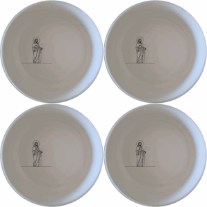 Discover the Christian Imagery Flat Bowl Set of 4, a beautifully designed set perfect for any dining occasion.