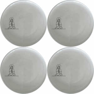 The Christian Imagery Dinner Plate Set of 4 features a serene and contemplative design, perfect for adding a touch of spirituality to your dining experience.
