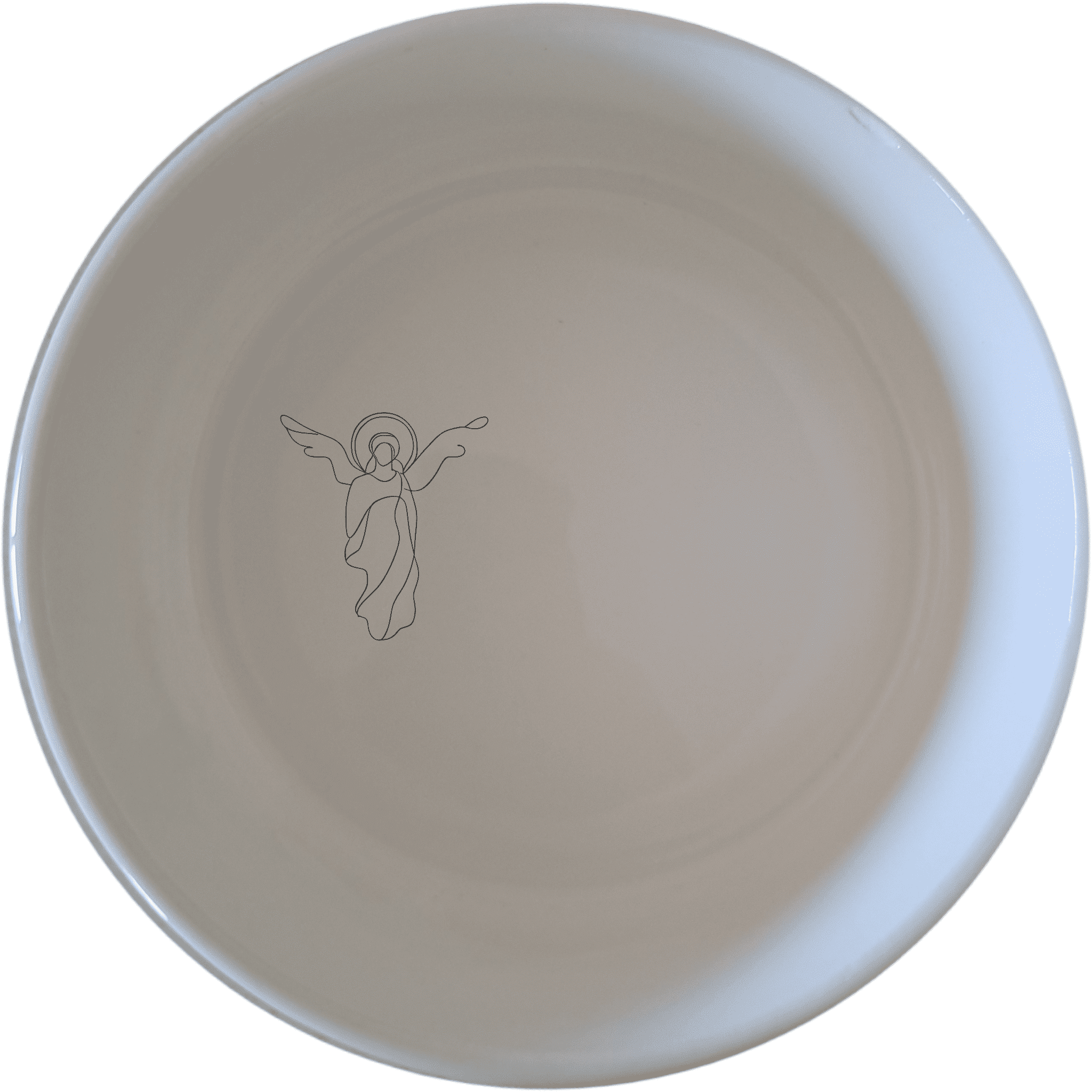 Discover the Christian Imagery Bowl Set of 4, a beautifully designed set of four white ceramic bowls featuring subtle religious artwork.