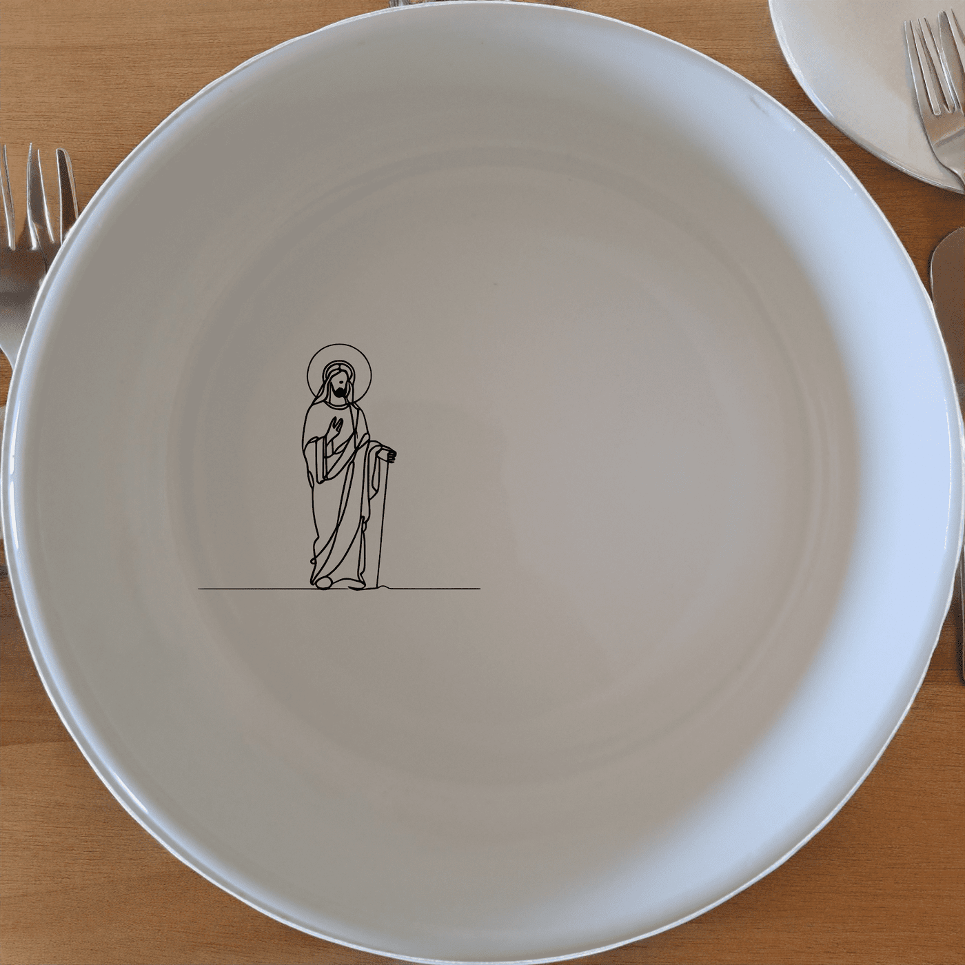 Discover the Christian Imagery Flat Bowl Set of 4, a beautifully designed set perfect for any dining occasion.