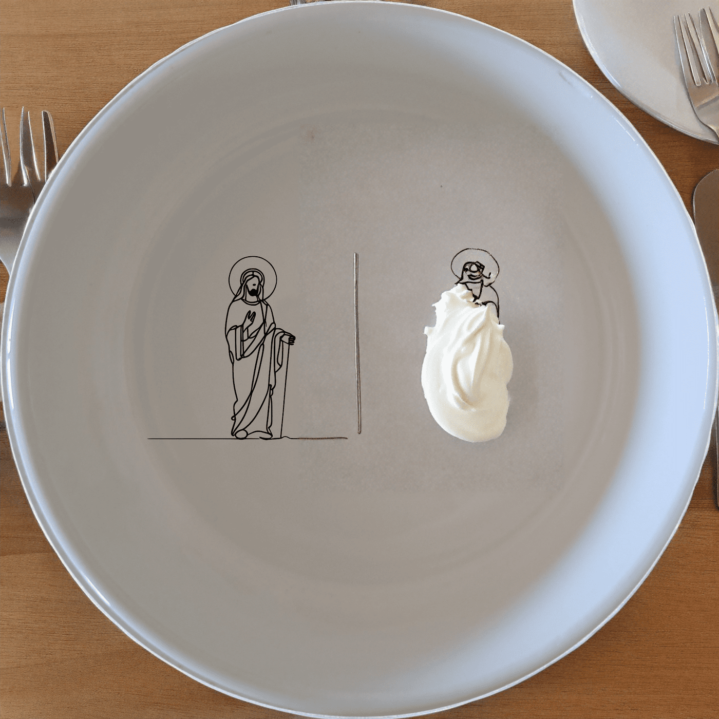 Discover the Christian Imagery Flat Bowl Set of 4, a beautifully designed set perfect for any dining occasion.