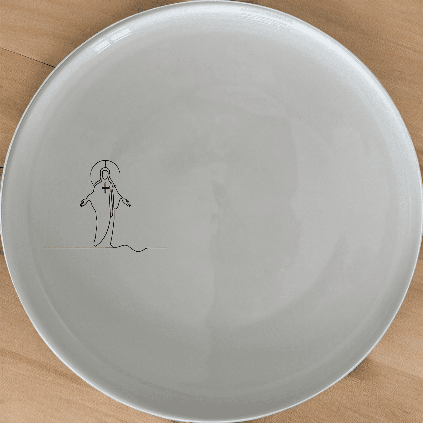 Christian Imagery Dinner Plate Set of 4 features a serene and timeless design perfect for any dining occasion.