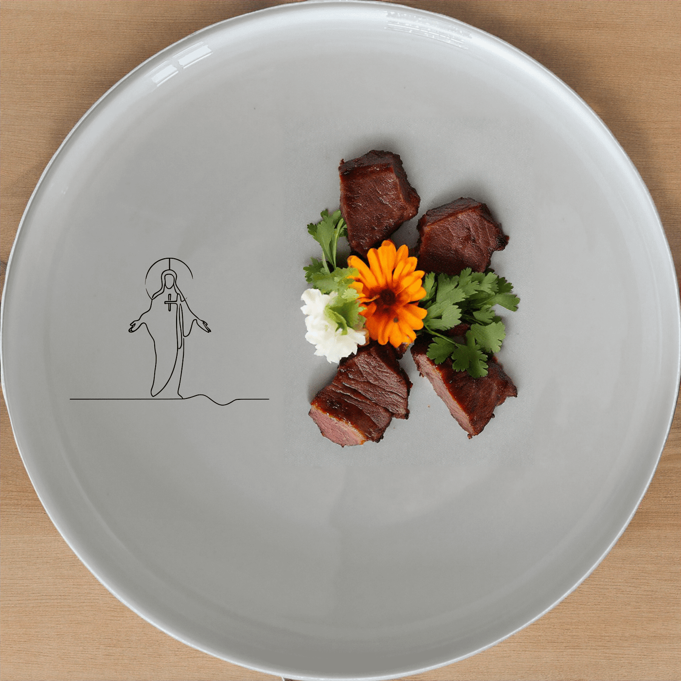 Discover the Christian Imagery Side Plate Set of 4, a perfect blend of faith and functionality for your dining table.