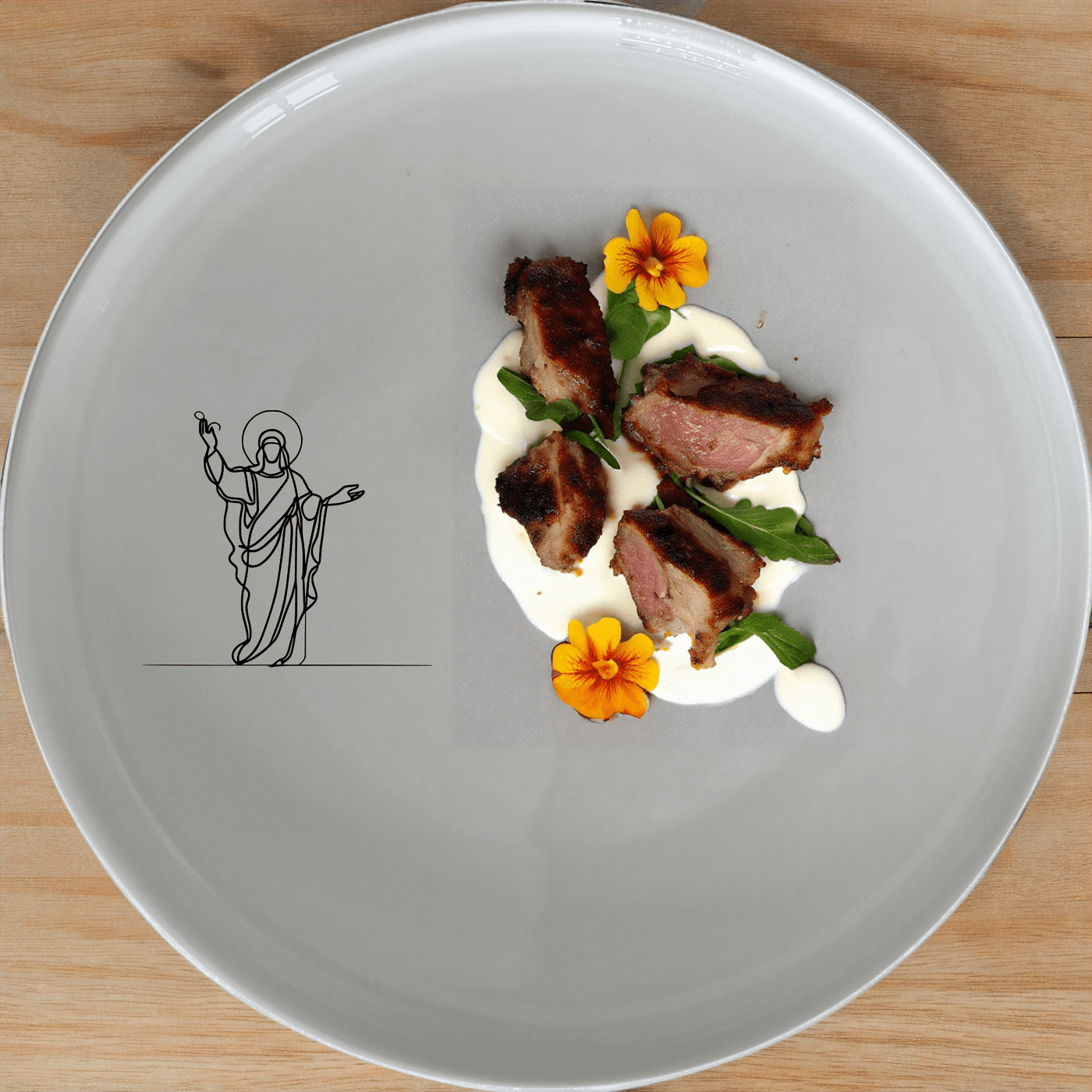 Resurrection Figure Side Plate Set of 4 offers a timeless design perfect for any dining setting, combining elegance and functionality.