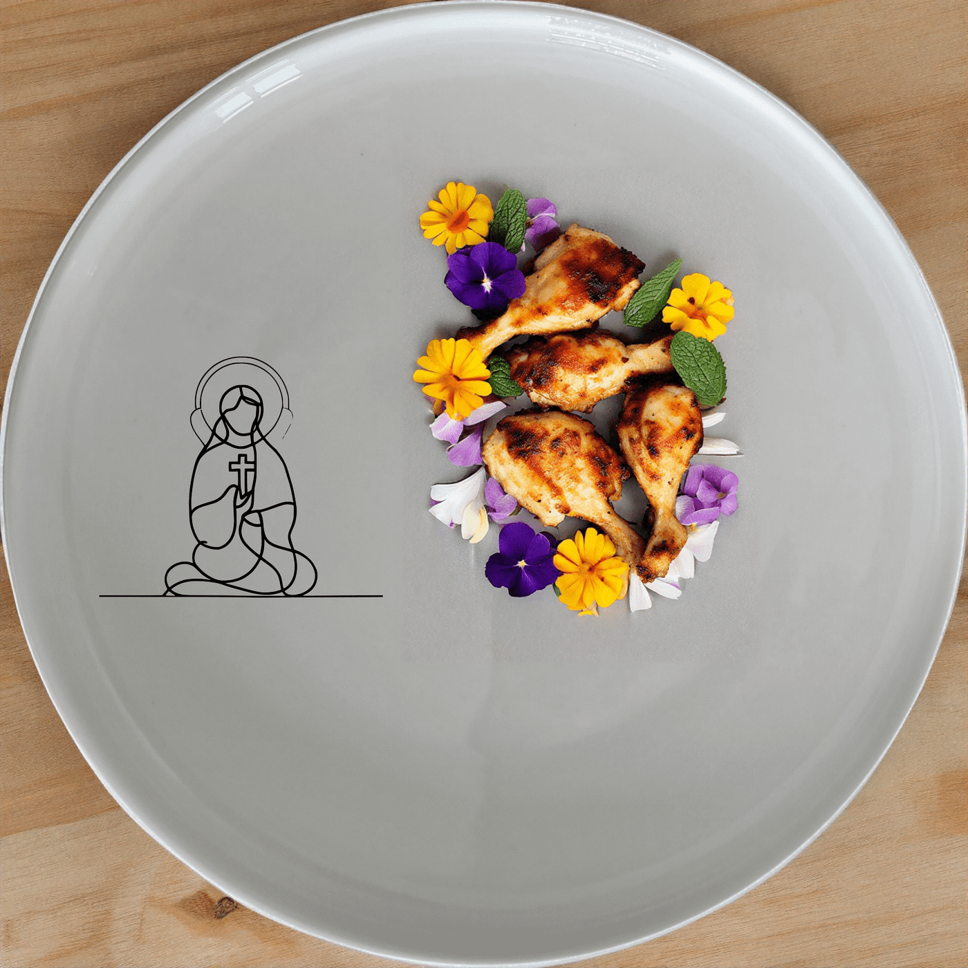 Discover the Christian Imagery Side Plate Set of 4, a beautiful and versatile addition to your dining collection.