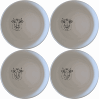 Curvey Fat Jersey Cows Bowl Set of 4 - Range 1 is a stylish and practical addition to your kitchen, featuring unique laser-etched designs.