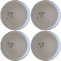 Curvey Fat Jersey Cows Bowl Set of 4 - Range 3 is a charming and stylish addition to your kitchen, featuring a minimalist design with a cow silhouette.