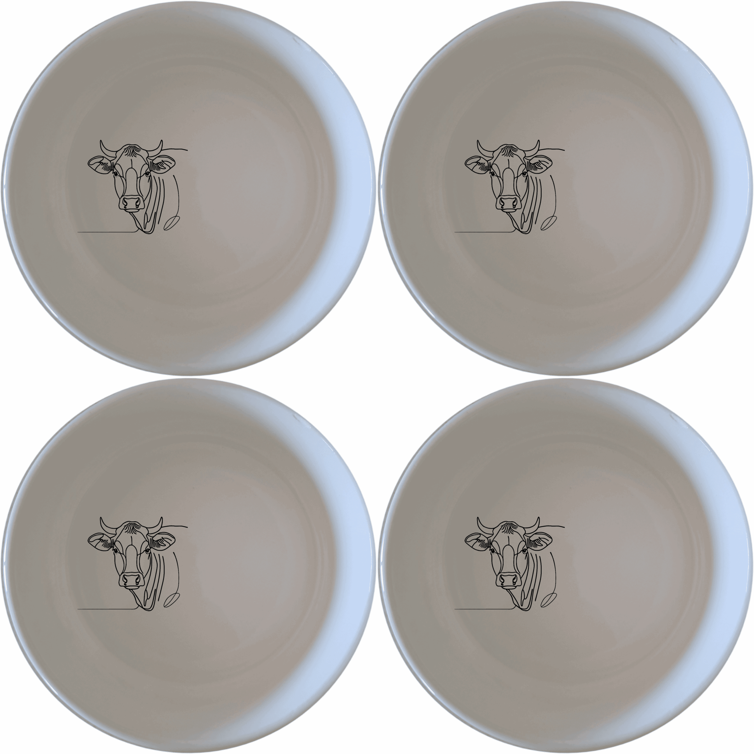 The Curvey Fat Jersey Cows Bowl Set of 4 - Range 4 features a charming design perfect for everyday use or special occasions.