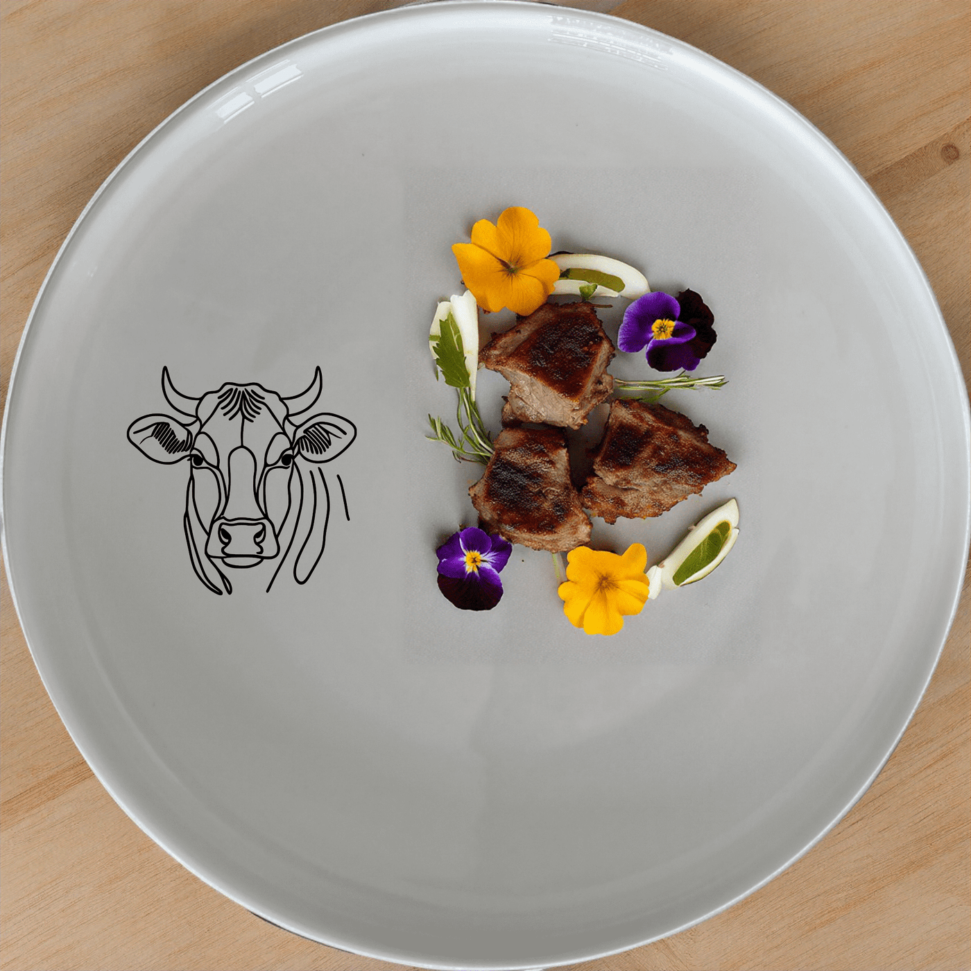 The Curvey Fat Jersey Cows Dinner Plate Set of 4 - Range 2 adds a charming touch to your dining table with its elegant design and durable ceramic construction.