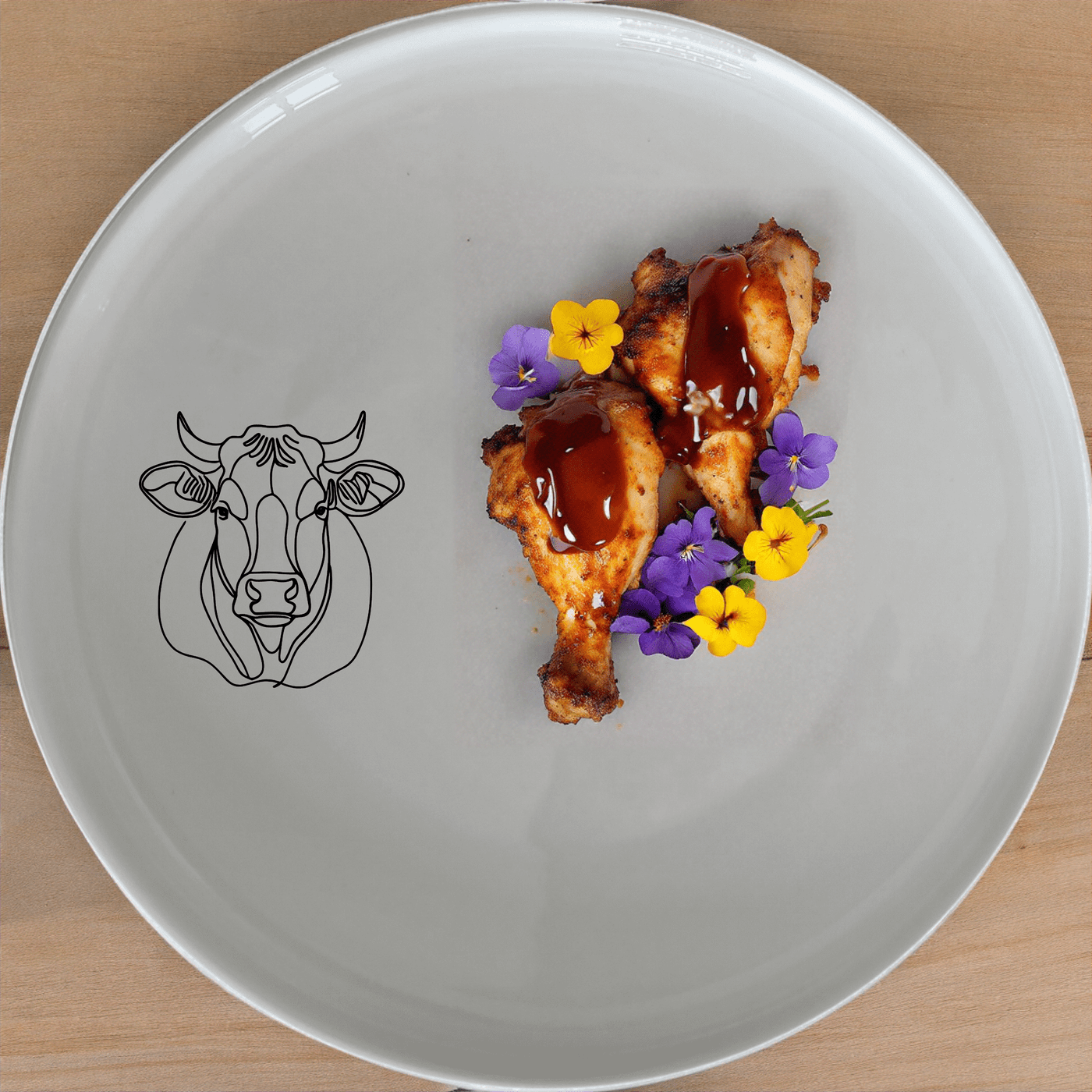 Curvey Fat Jersey Cows Side Plate Set of 4 - Range 1 is a stylish and modern addition to any dining table, perfect for everyday use or special occasions.