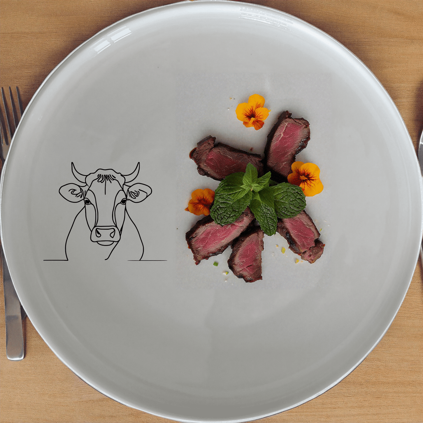Curvey Fat Jersey Cows Side Plate Set of 4 - Range 3 offers a charming and modern design perfect for any dining table.