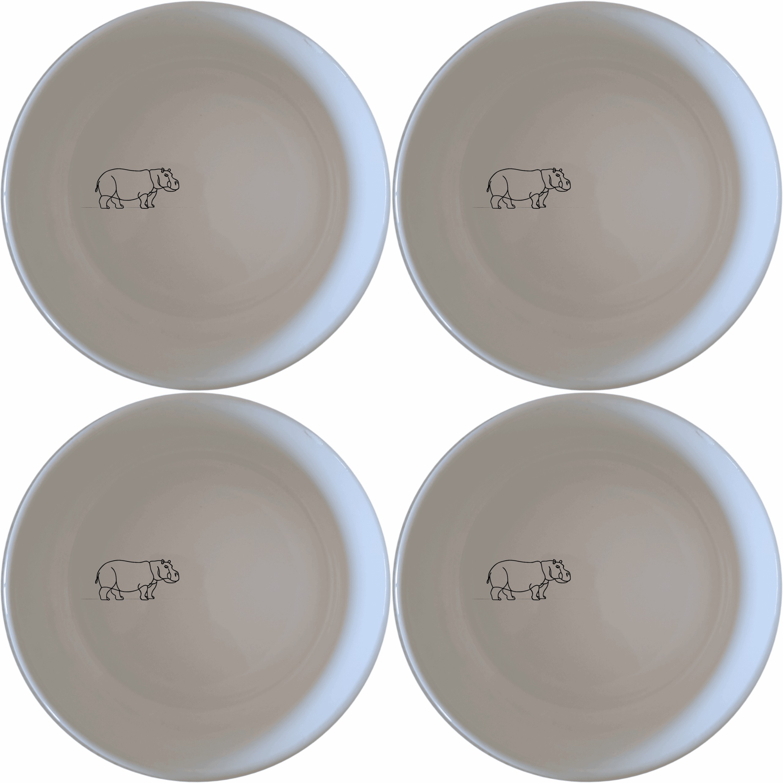 The Curvey Silhouette Hippo Bowl Set of 4 - Range 1 features elegant, minimalist designs perfect for any dining occasion.